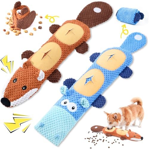 wodoca Dog Toys for Aggressive Chewers 2 Pack, No Stuffing Squeaky Chew Toy for Small Medium Breed, Puppy Teething Interactive Dog Toys to Keep Them Busy