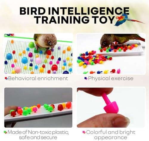 QBLEEV Parrot Puzzle Toys for Parakeets, Cockatiel & Conure - Bird Intelligence Training & Foraging Toys