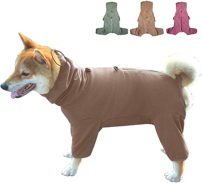 Dog Pajamas for Large Dogs,Extra Large Stretch, Suitable for Adult, Medium-Sized Dogs, Large Pet Jumpsuit Four-Legged Dog Clothes, Pet Clothing. (Coffee Color, 2XL)