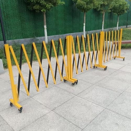 Expandable Folding Security Gate Outdoor Retractable Scissor Door Connectable Accordion Barricade with Casters for Schools & Events (59.1"x118.1")
