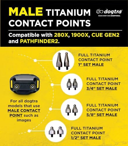 Dogtra Full Titanium Contact Points 3/4" Set of 2 – Male – Compatible with X-Series (280X, 1900X, ARC-X), 200iQ, GPS Fence, PATHFINDER2, Smart NoBark – Hypoallergenic, Lightweight, for Sensitive Skin