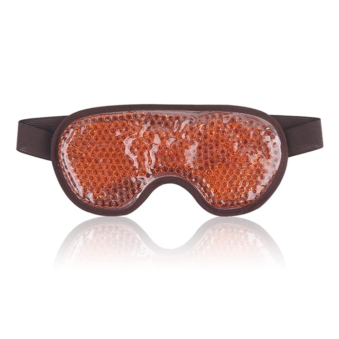 NEWGO Cooling Eye Mask for Puffy Eyes, Cold Eye Mask Eye Ice Pack for After Eyes Surgery, Tension Stress Relief, Itchy Eyes, Headaches, Dark Circles - Brown
