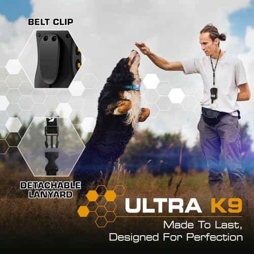 INVIROX Ultra K9 Dog Training Collar with Remote for Large Breeds | Veteran-designed, for Reactive Stubborn or Hard-to-Train Dogs, ¾ Mile Range, Night-Light Mode, Safe Communication
