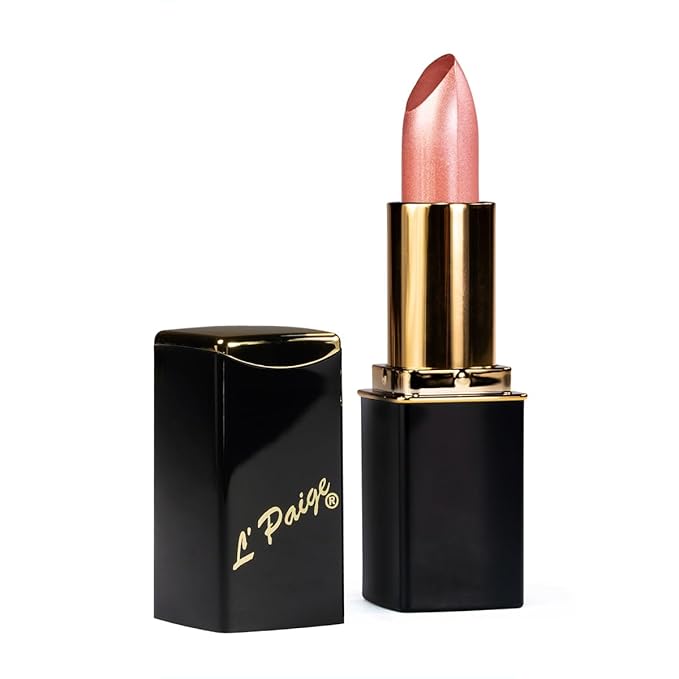 L'Paige Designer Lipstick - Rosy Pearl Color with Aloe Vera, Moisturizing and Long-Lasting Formula, Silky Silvery Pink Finish, Hydrating Lip Color for Soft, Smooth Lips, All-Day Wear, Shade L56