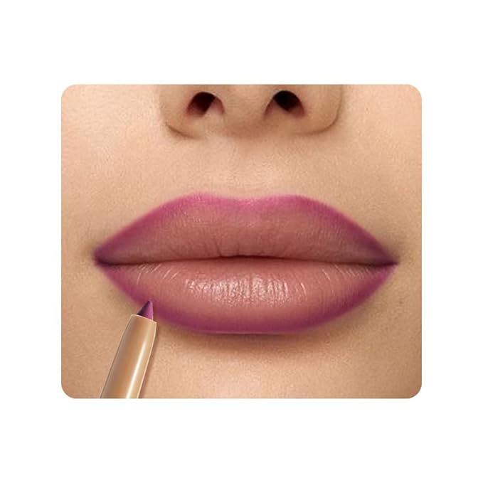 Plum Matte Lip Liner Pencil, Long-Lasting Waterproof, Creamy Formula with Silicone Smudger (3#, 1 Count (Pack of 1))