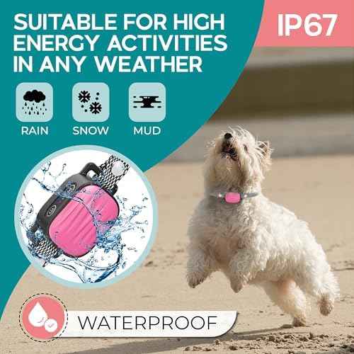 Bark Collar for Small/Medium Dogs, No Shock Anti Bark Collar, Rechargeable Anti Barking Collar w/2 Vibration & Beep Modes, Waterproof Shockless Smart Dog Stop Barking Control Device (Pink)