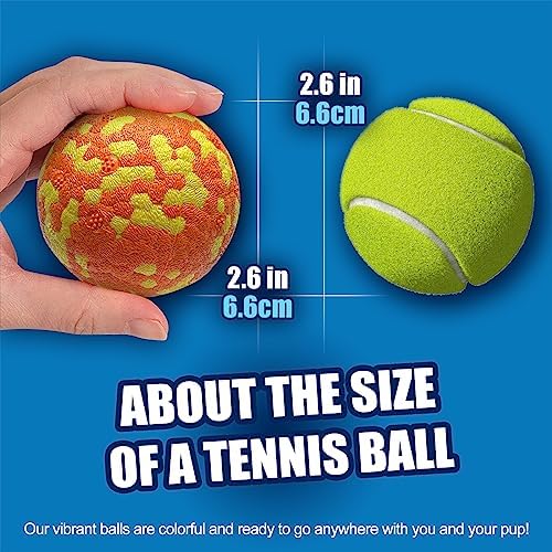 Mankoda Dog Balls, 2.5" Indestructible Tennis Balls for Aggressive Chewers