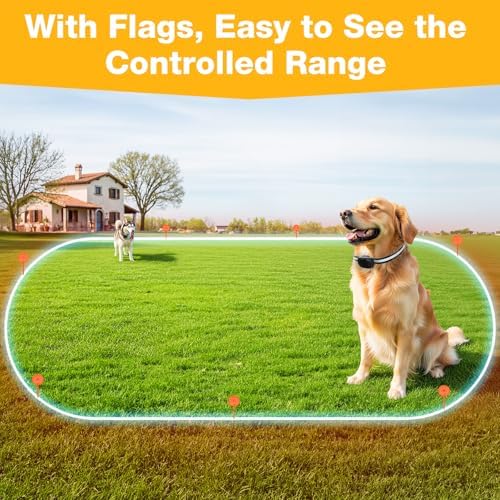 MASBRILL In-Ground Fence for 2 Dogs – Waterproof Rechargeable Collars