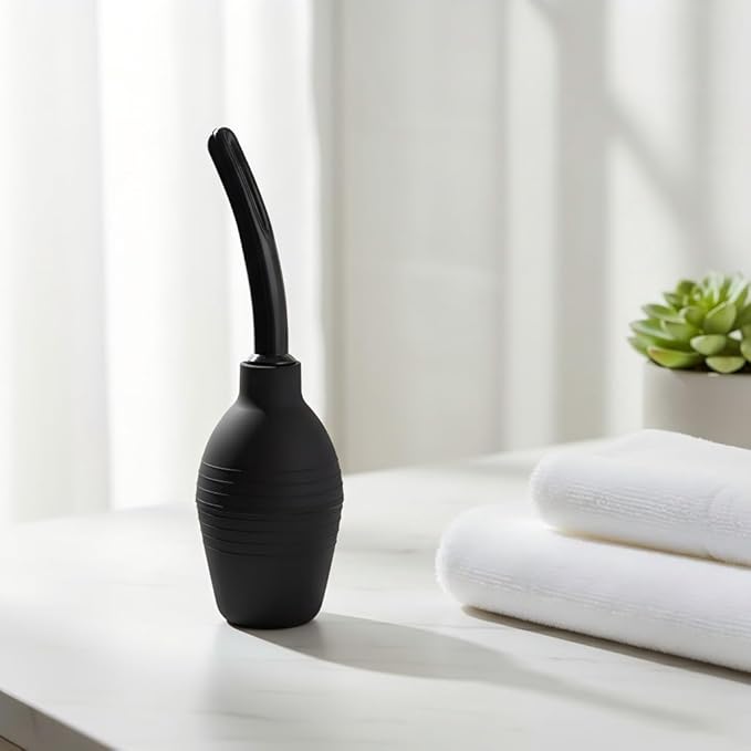 Abyclean Anal Douche Enema Bulb Vaginal Douche Enema Cleaner for Women’s or Man’s Health (310ml Black)