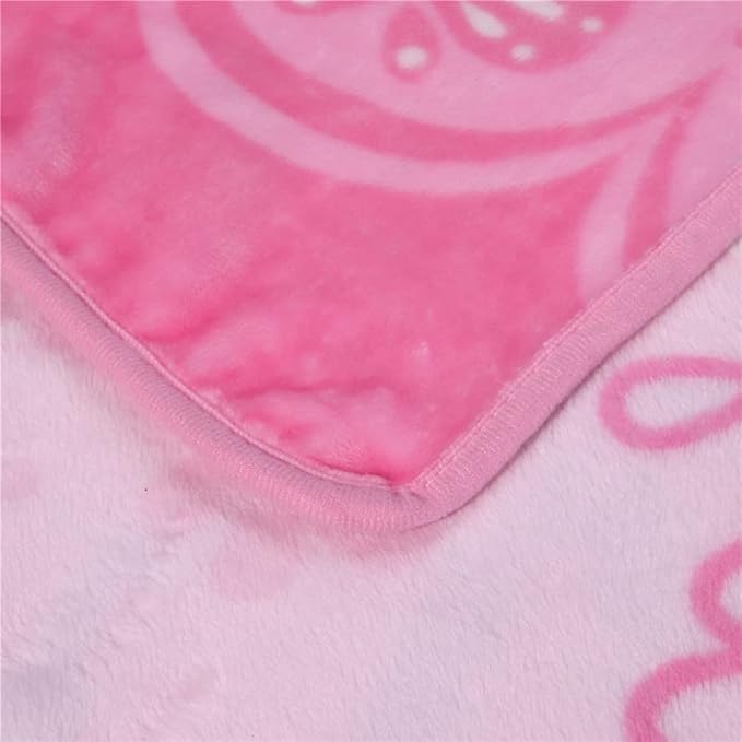 Cartoon Printing Throw Blanket for Girls Kids Adults, 40"x55", All Seasons Flannel Fleece Blanket, Soft & Warm Plush Blankets for Couch Sofa Bed Camping Travel (Pink 002)