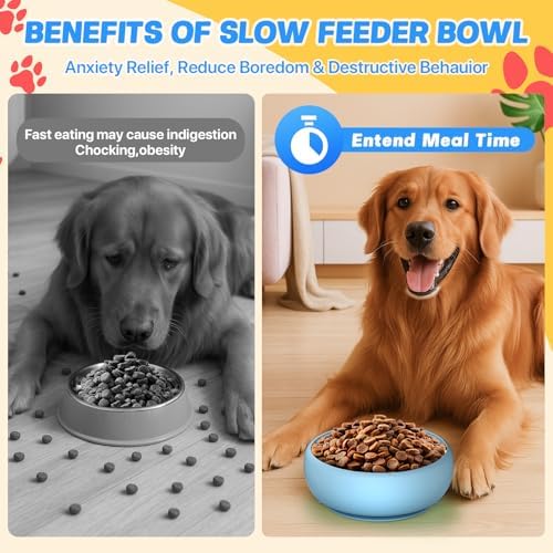 2 Pack Dog Lick Bowl, Slow Feeder Licking Bowl(Blue)