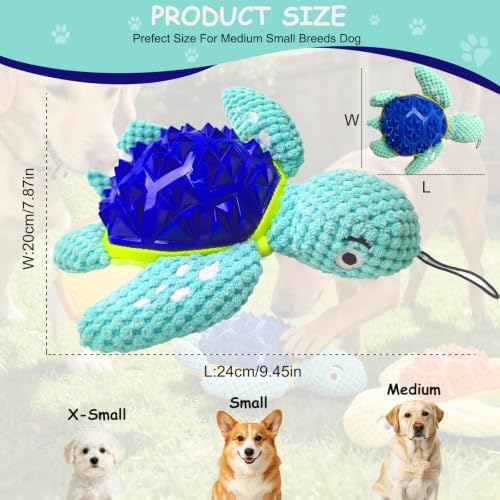 Squeaky Plush Turtle Dog Toy – Interactive Chew & Cuddle