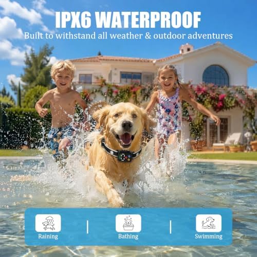 Bark Collar with Dual Sensor - IPX6 Waterproof Rechargeable Dog Training Collar, 4 Humane Modes & 7 Sensitivity Levels, No False Triggers Anti Barking Collar for Small Medium Large Dogs