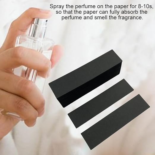NA Black Perfume Test Paper for Aromatherapy Essential Oil Tester Professional Fragrance Square Shapes Perfume Tester Strips for Aroma Testing with Protector(3.95''X0.98'')