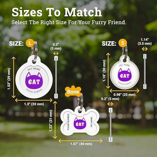 QR Code Dog Tag Personalized Pet Id Silent Cat Tags Engraved Name Plate with Online Profile («I’m Your Kitty»)
