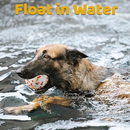 Dog Balls, Indestructible Dog Toy Ball for Aggressive Chewers, Durable High Elasticity Interactive Ball for Training Dog Catch and Fetch, Large Medium Small Dog and Puppies(3in, 2pcs)