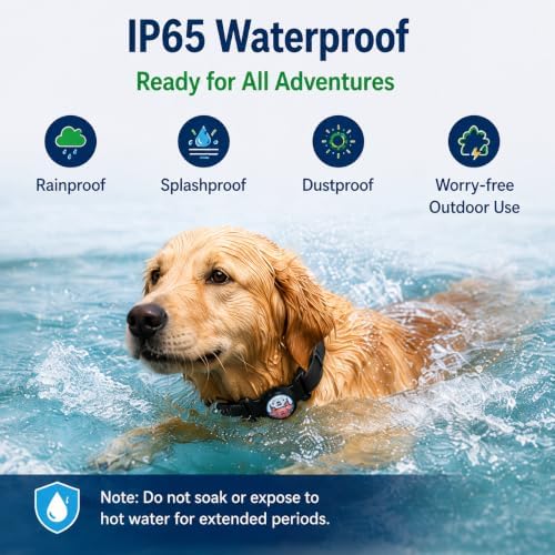 GPS Dog Tracker Collar, Android Only Pet Tracker with Adjustable Collar Compatible with Google Find My, Waterproof Smart Tag Dog Collar, No Monthly Fee, for Small Medium Large Dogs