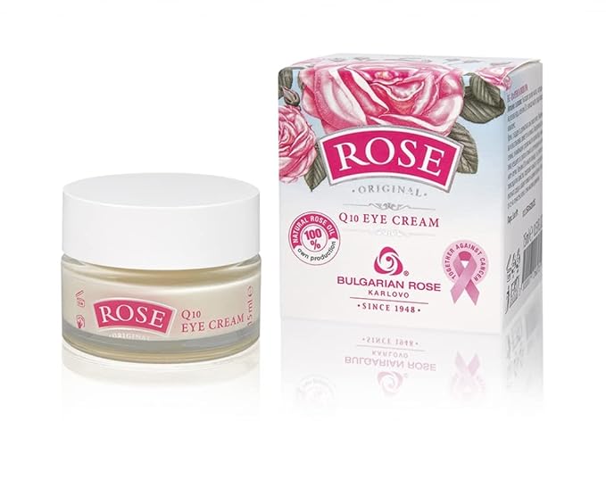 Bulgarianrose Eye Cream with Natural Rose Oil for Dark Spots and Puffiness, Under Eye Cream for Wrinkles and Bags, Rose Water Anti Aging Eye Cream Helps Improve Dryness