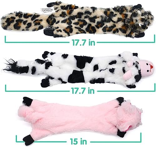SHARLOVY Dog Squeaky Toys No Stuffing, 3 Pack Crinkle Dog Toys for Small