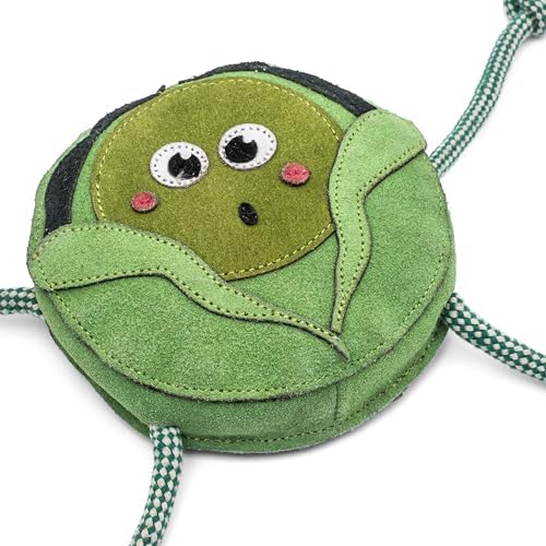 Fuzzl Eco Leather Super Sprout Natural and Tough Dog Toys - Long Lasting Chew Toys for Aggressive Chewers - Strong Dog Toy for Dogs and Puppy