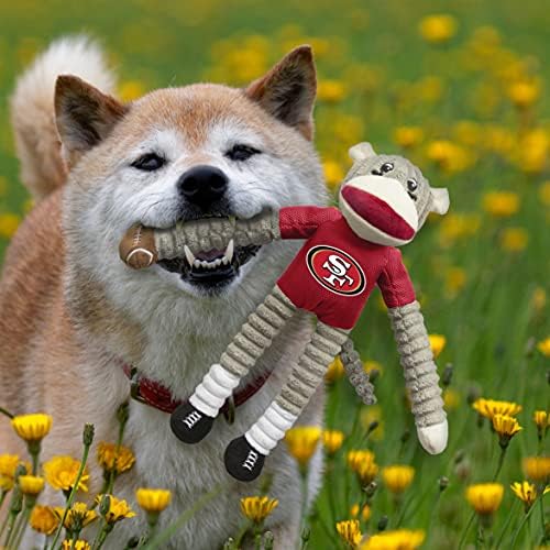 Littlearth NFL San Francisco 49ers Sock Monkey Pet Toy, Team Color, One Size