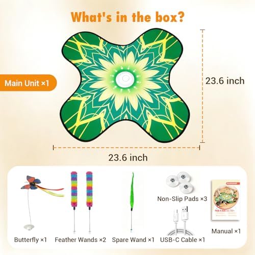Interactive Indoor Cat Toy, Rechargeable Touch Automatic Hide and Seek Mat