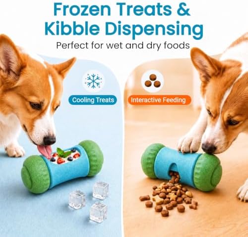 Interactive Frozen Dog Treat Dispensing Enrichment Puzzle Chew Toy