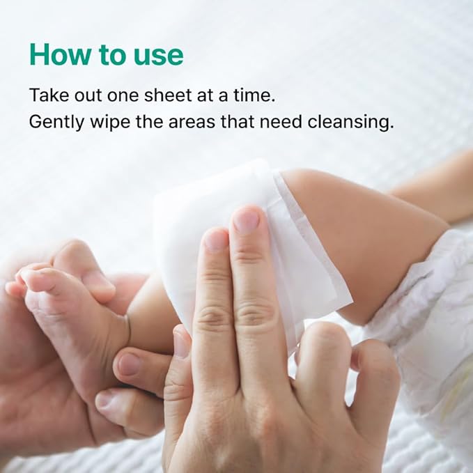 GREEN FINGER Mild Sun Cleansing Tissue 30 Count (6 Packs of 5), Gentle Baby Wipes for Sensitive Skin, Removes Sunscreen Easily, Natural Organic Makeup Remover Wipes with Aloe Vera, Korean Skincare