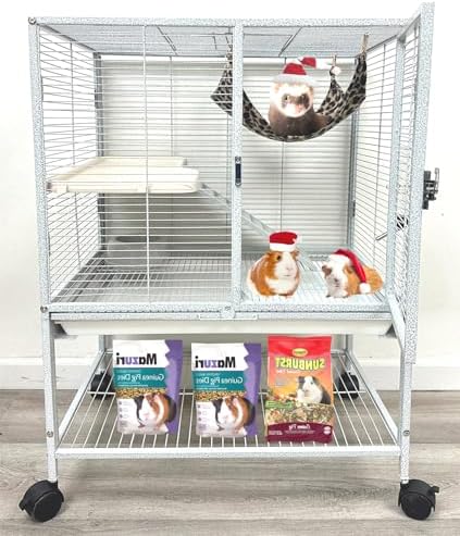 Deluxe 2-Levels Large Small Animal Critter Cage On Wheels