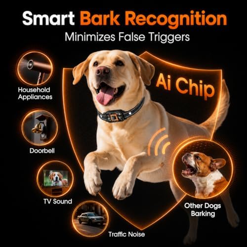 Dog Bark Collar for Dogs 8-120 lbs, Rechargeable Anti Bark Collar for Small Medium Large Dogs, 5 Modes, 5 Sensitivity Levels, Beep Vibration Static, Color: Matte Black