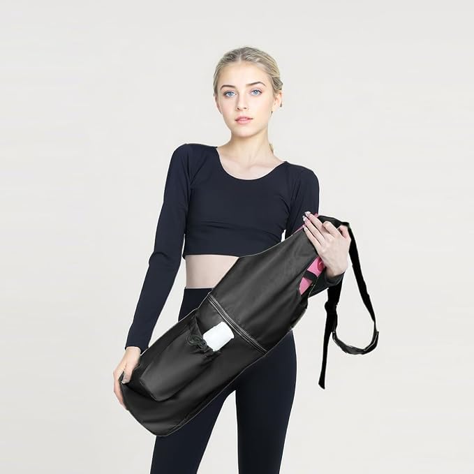 Yoga Mat Bag, with Protective Layer& Water Bottle Pocket and Big Wet Pocket & Yoga strap & Large Capacity,Stylish & Functional Fitness Mat And Essential items for Women & Men