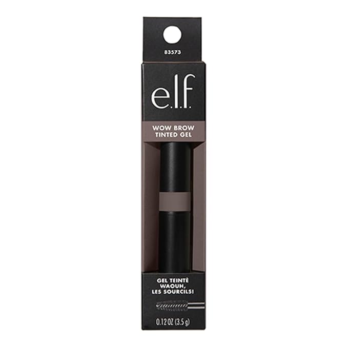 e.l.f., Wow Brow Gel, Volumizing, Buildable, Wax-Gel Hybrid, Creates Full, Voluminous-Looking Brows, Locks Brow Hairs In Place, Neutral Brown, Fiber-Infused, 0.12 Oz