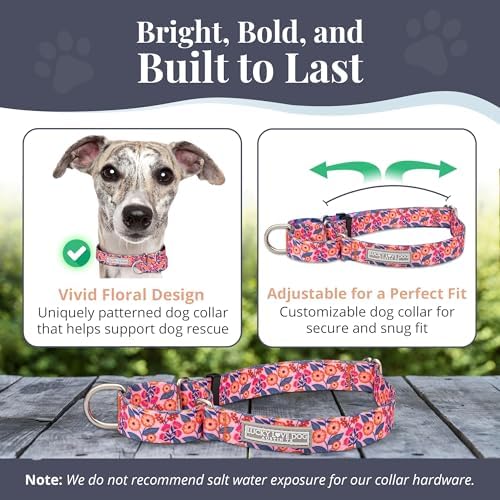 Lucky Love Dog Martingale Collar for Large Dogs No Slip Cute – Rosie, Large