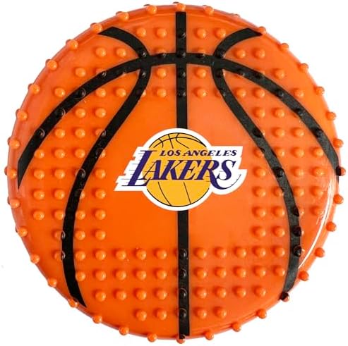 Pets First NBA LA Lakers Hard-Nylon Bacon-Flavored Basketball Chew Toy, Indestructible Dog and Cat Chewy Toy, Tug, Fetch Toy, Sporty Fun Toy for Dogs