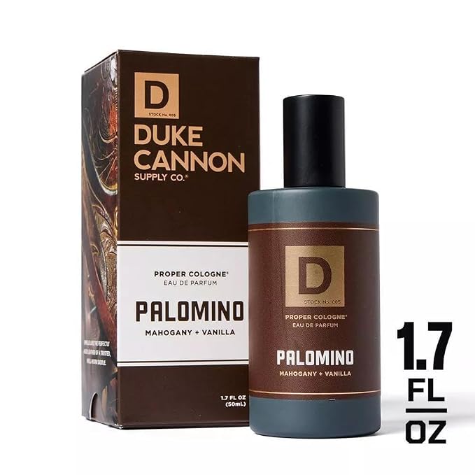 Duke Cannon Proper Cologne Palomino | Men's Eau de Parfum | Mahogany and Vanilla | Subtle, Long-Lasting Natural Scent | 1.7 fl oz (Pack of 2)