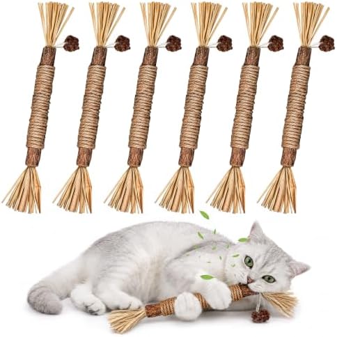 GBSYU Silvervine Sticks Cat Kitten Chew Toys for Indoor Cats Teeth Cleaning