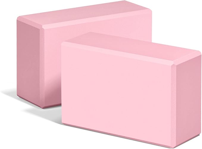 Yoga Blocks 2 Pack, 9"x6"x3" High-Density EVA Foam Yoga Block, Non-Slip Yoga Blocks for Yoga, Pilates Meditation, Stretching and Toning, Supportive, Latex-Free