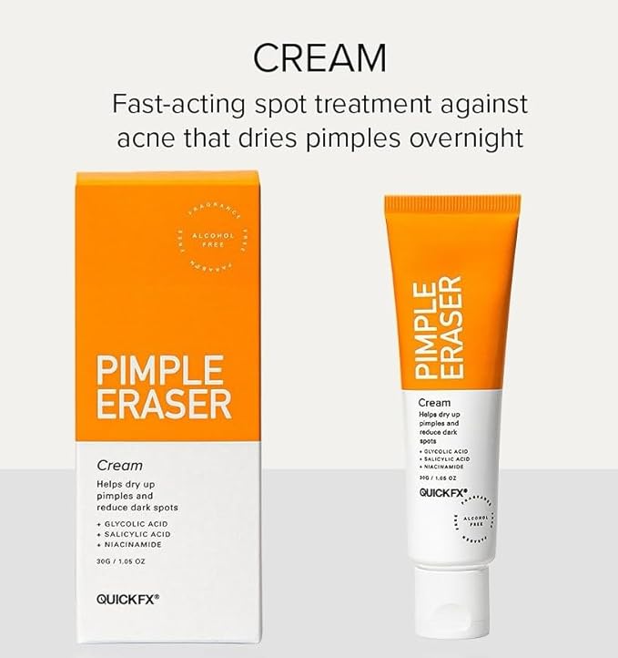Stubborn Acne Pimple Eraser Cream, Glycolic Acid, Salicylic Acid, Niacinamide, Joseon Glow, Acne and Bacne treatment, 30g
