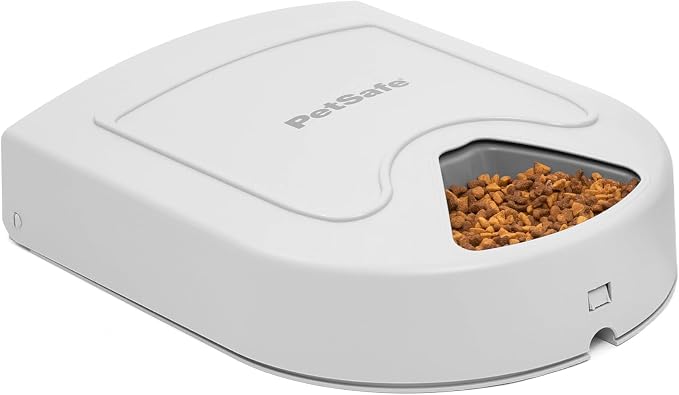 PetSafe Automatic Dog Feeder, 5 Meals, 40 oz Capacity, Plastic, for Dry Food, Multiple Pets | Schedules up to 5 Meals/Treats, Each Compartment Holds 1 Cup, Feed-Now Button, Dishwasher-Safe Tray