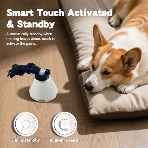 Interactive Dog Toys, Flying Doy Ball Automatic Moving Rolling Dog Toys to Keep Them Busy, Motion-Activated Bouncing Vibrating Dog Ball for Small/Medium/Large Dogs (Flying Saucer)
