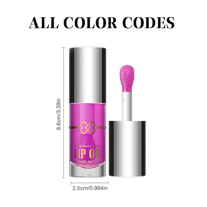 Hydrating Lip Oil, Nourishing Lip Lacquer with Non-Sticky Formula, Color Changing, 0.35 Ounce (2#, 1 Count (Pack of 1))
