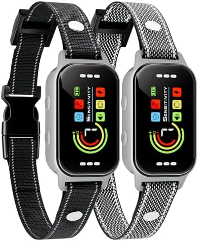 Bark Collar, Heijace 2 Pack Dog Bark Collar for Small, Medium, Large （5-150 lbs）Dogs- Smart Rechargeable Anti-Barking Training Collar with 7 Adjustable Sensitivity-Bark Shock Collar with Beep Vibratio