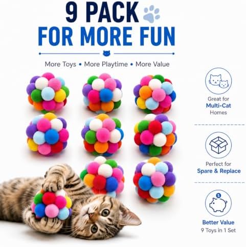 Cat Toy Balls, 1.75", 9PCS