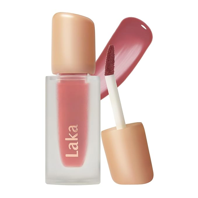 Laka Fruity Glam Tint, 4.5g/0.15oz, Glowing Lip Stain with Wide Color Spectrum, Hydrating & Lightweight Texture, Buildable Color, Non-Sticky, Vegan, K-Beauty (#145 Guava)
