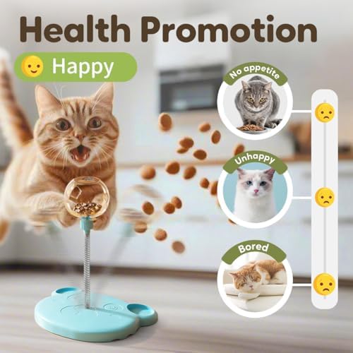 hoehew Cat Treat Dispenser, 2025 New Treat Dispensing Dog Toys, Interactive Pet Toy, Multifunctional Slow Feeder Leaking Treats Ball Pet Feeder Toy