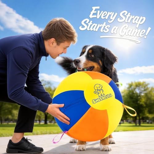 Herding Ball for Dogs, 14" Dog Training Ball with Straps