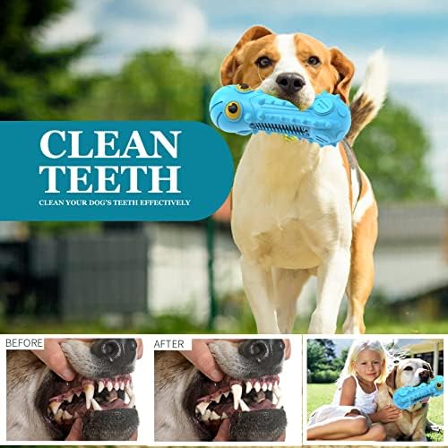 ZIKATON Dog Squeaky Toys for Aggressive Chewers, Durable Chew Toys for Large Medium Breed Dog, Dog Toys, Tough Durable Dogs Toys with Natural Rubber