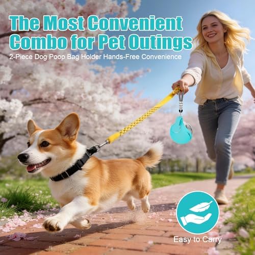 Portable Dog Water Bottle 10oz Stainless Steel Travel Dog Water Dispenser with Bowl No-Spill Puppy Water Bottle for Walking Hiking Small Dog Water Bottle (Blue Bow Print)