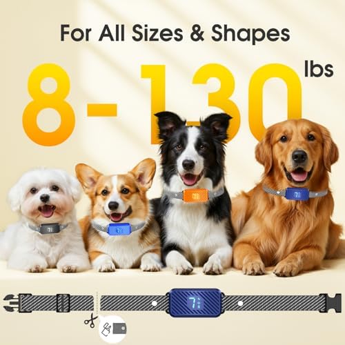 Dog Bark Collar for Large Medium Small Dogs, Effective No-Bark Collar, Smart Barking Collar, 2026 Upgraded Bark Collar with 7 Sensitivity, 3 Modes, Dark Blue