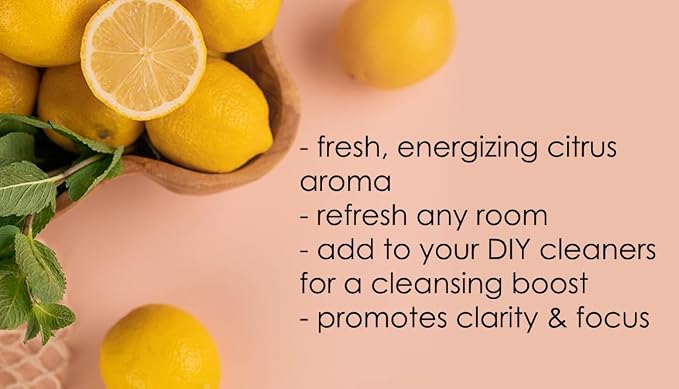 GreenHealth Lemon Essential Oil 8 fl oz (237 ml) – 100% Pure – Aluminum Bottle w/Plug Cap – Fresh Citrus Aroma for Diffusers, Candle & Soap Making, DIY Crafts